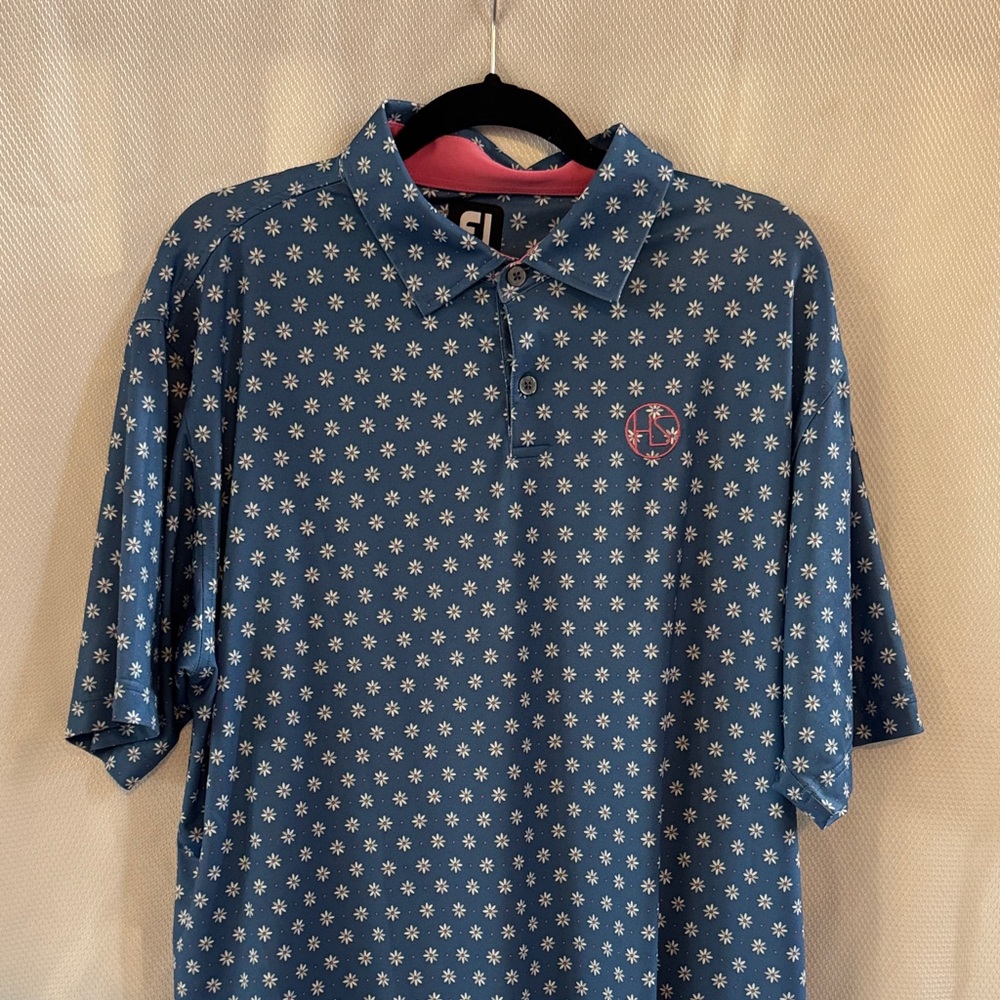 Blue Patterned Men's Polo Shirt